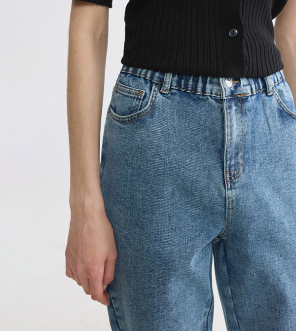 اٍل سي واي كيكي  جينز استايل موم - أزرق Mom Jeans
