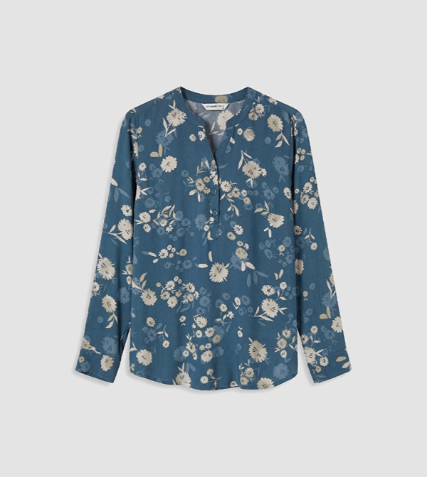 اٍل سي واي كيكي  the-high-neck-shift - كحلي Casual Tops