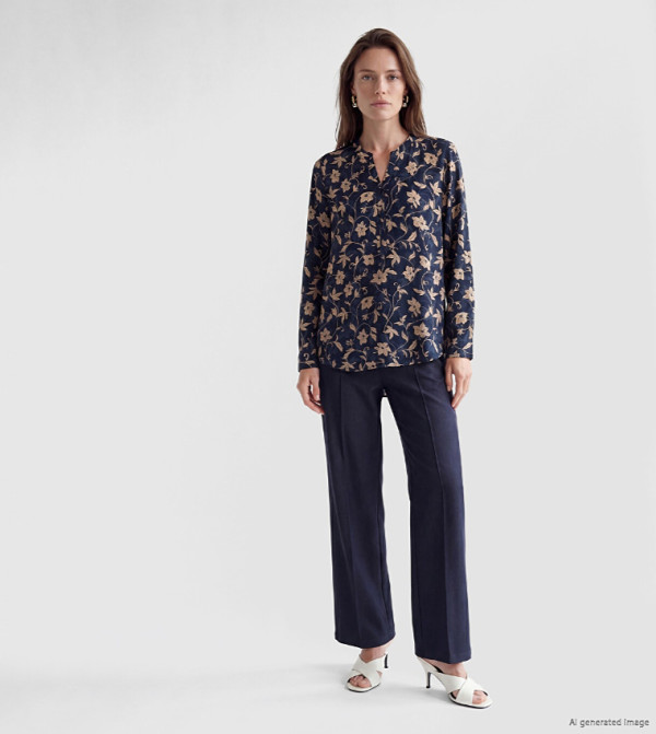 LC Waikiki the-high-neck-shift - Navy Shirts