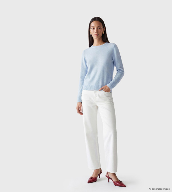 اٍل سي واي كيكي  سترات و كارديغانات - أزرق فاتح Round Neck Sweaters