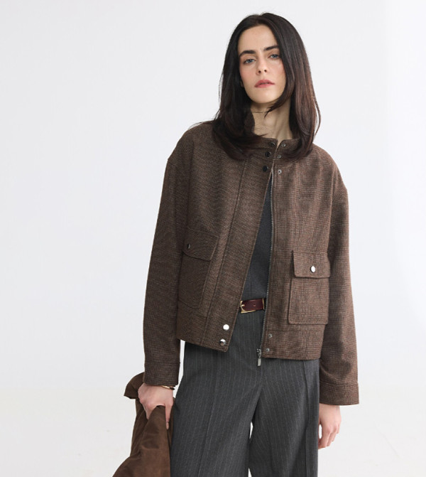 LC Waikiki  Casual Jackets - Brown Casual Jackets