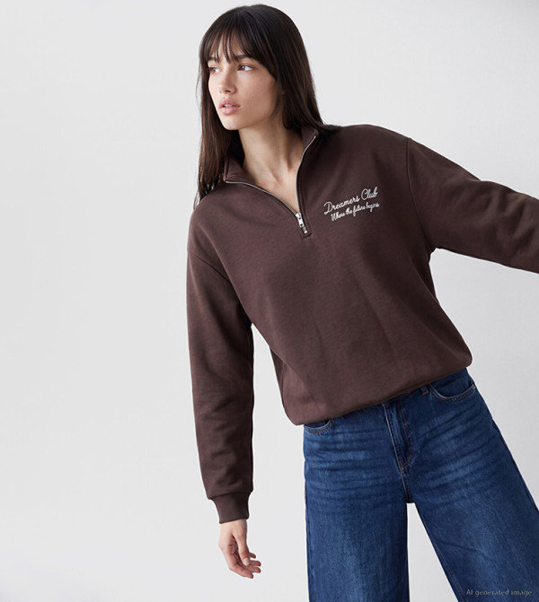 LC Waikiki  Hoodies & Sweatshirts - Brown Sweatshirts