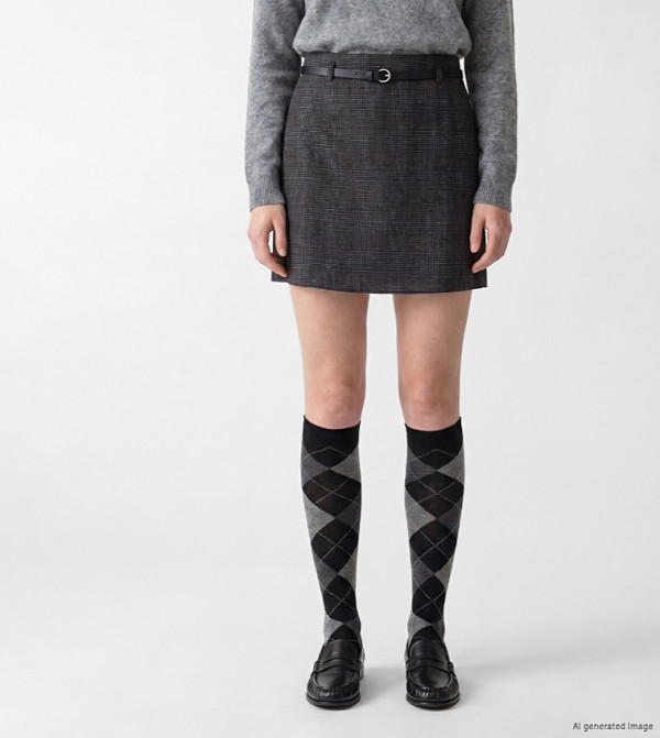 LC Waikiki  Mini Skirts - Grey Mini Skirts