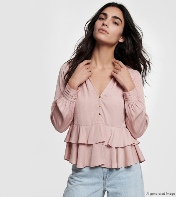 اٍل سي واي كيكي  peplum-play - وردي فاتح Casual Tops