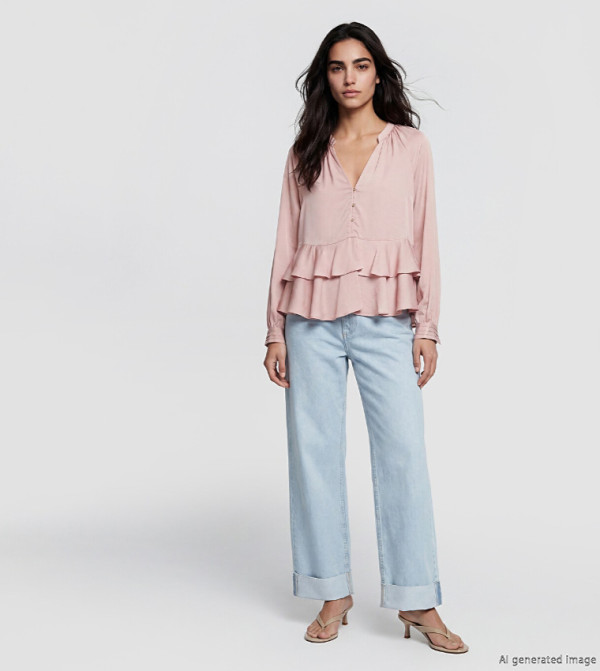 اٍل سي واي كيكي  peplum-play - وردي فاتح Casual Tops