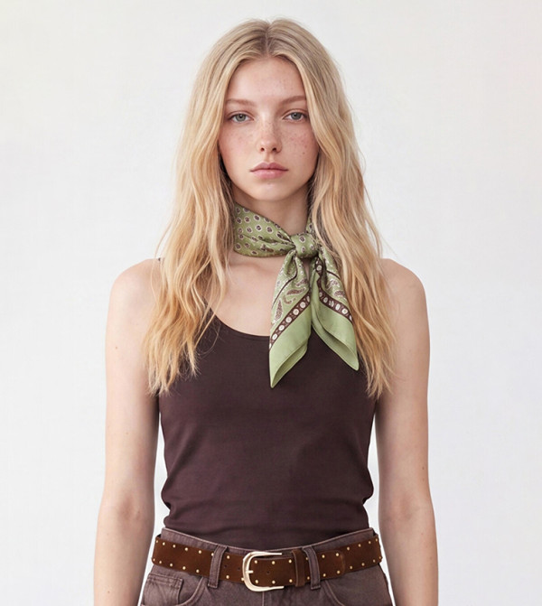 LC Waikiki  Silk Scarves - Dark Brown Silk Scarves