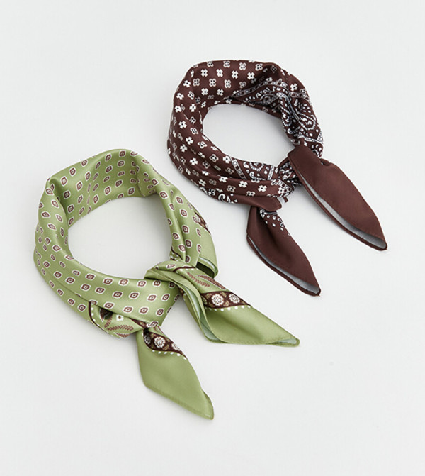 LC Waikiki  Silk Scarves - Dark Brown Silk Scarves