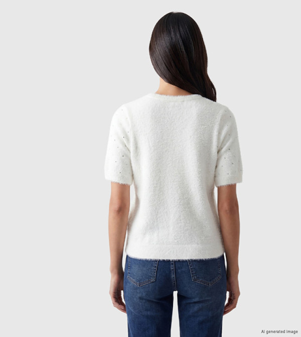 اٍل سي واي كيكي  سترات - بيج فاتح  Round Neck Sweaters