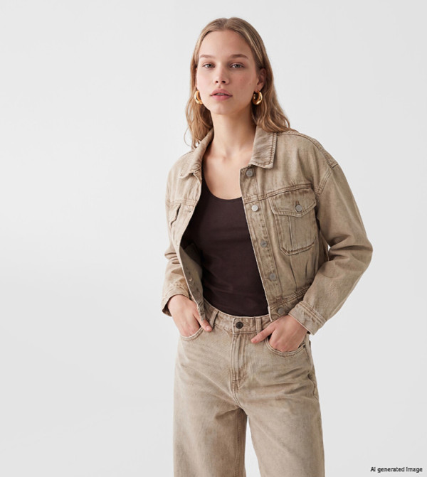 LC Waikiki  Denim Jackets - Beige Denim Jackets