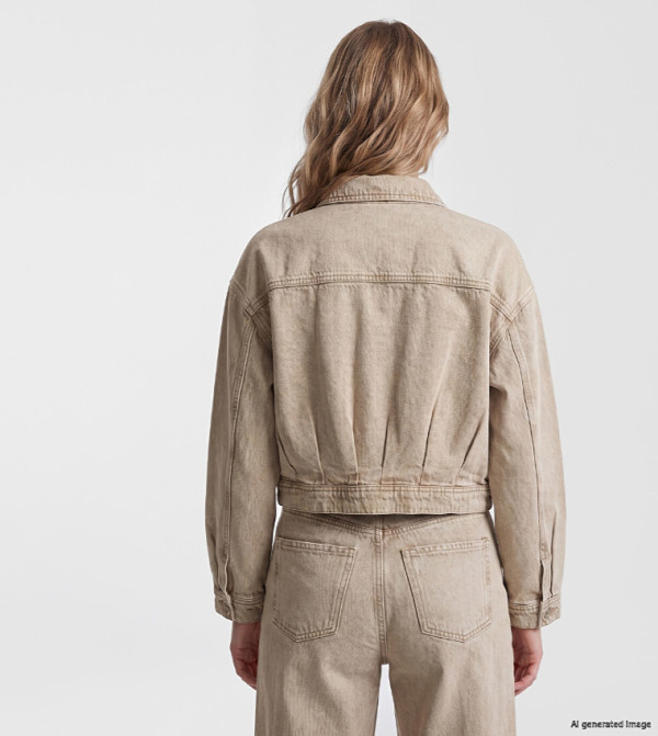 LC Waikiki  Denim Jackets - Beige Denim Jackets