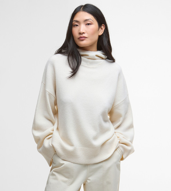 Barbour  - Off White V-neck Sweaters