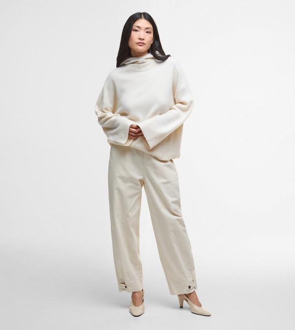 Barbour  - Off White V-neck Sweaters