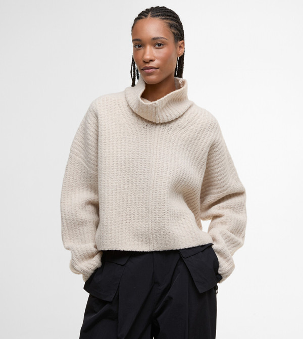 Barbour  - Off White V-neck Sweaters