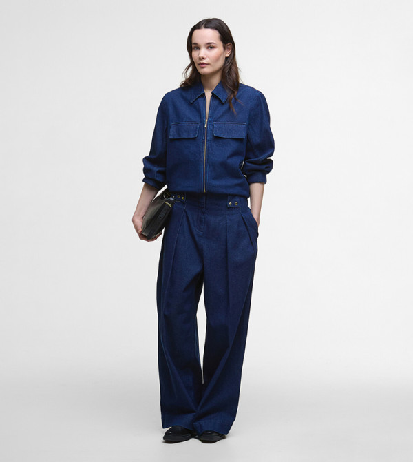 باربور  ساق واسعة - أزرق Wide Leg Jeans