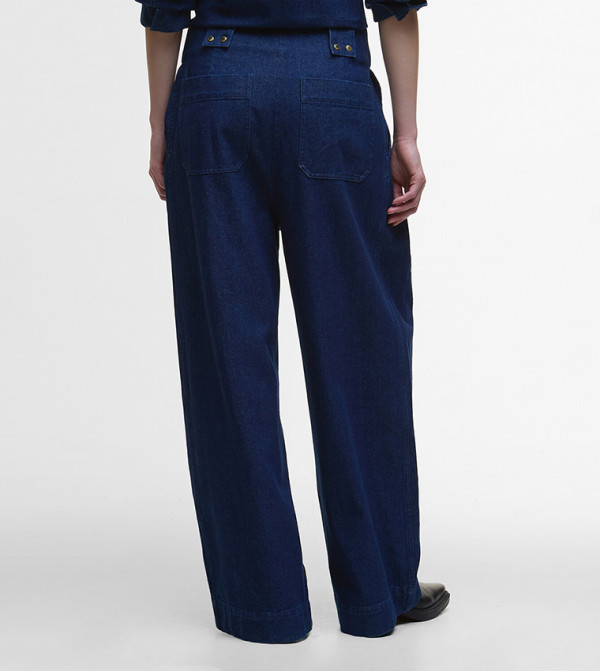 باربور  ساق واسعة - أزرق Wide Leg Jeans