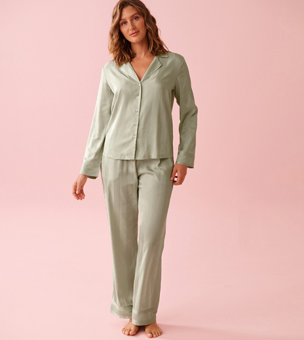 La Vie en Rose  Clothing - Green Pyjama Set