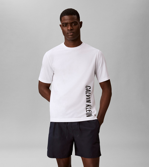 كالفين كلاين كالفين كلاين - أبيض Round Neck T-Shirts