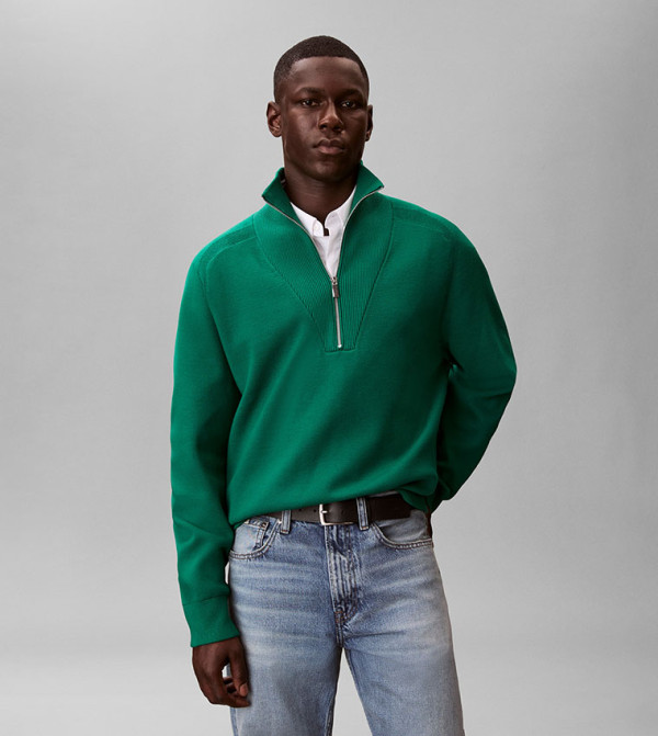 كالفين كلاين سترات بياقة السلحفاة - أخضر Turtle neck Sweaters