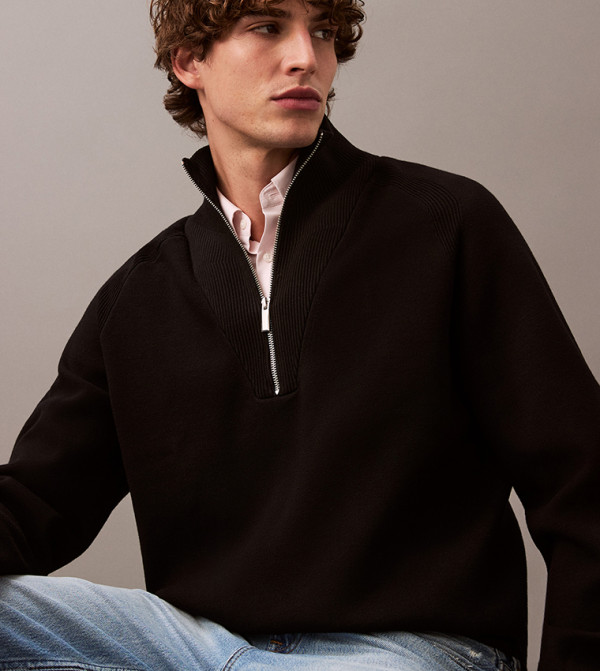 كالفين كلاين  سترات بياقة السلحفاة  - أسود Turtle neck Sweaters