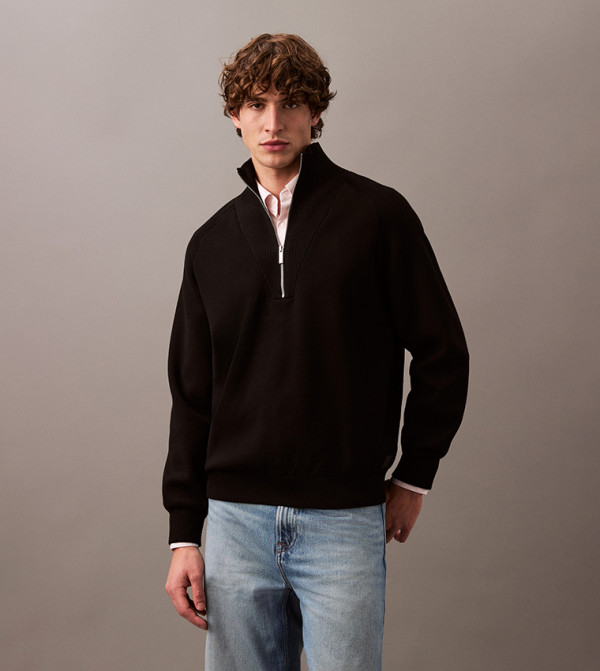 كالفين كلاين  سترات بياقة السلحفاة  - أسود Turtle neck Sweaters