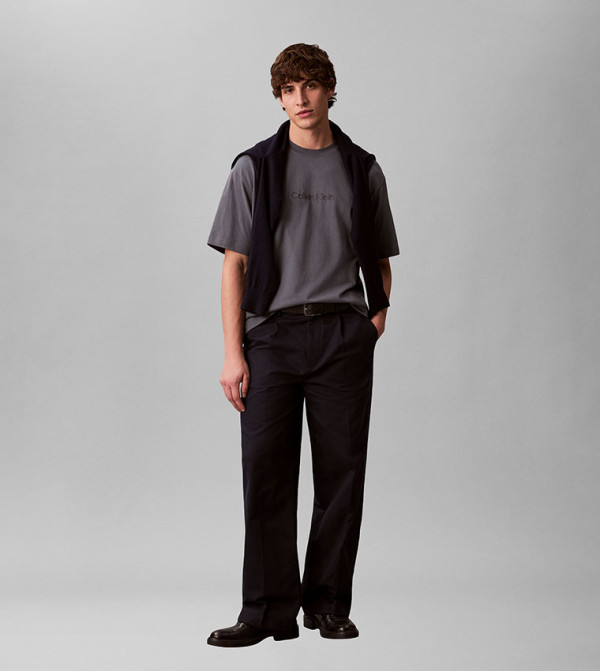 كالفين كلاين كالفين كلاين - فحمي Round Neck T-Shirts