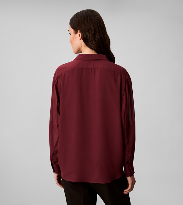 Calvin Klein  Clothing - Maroon Shirts
