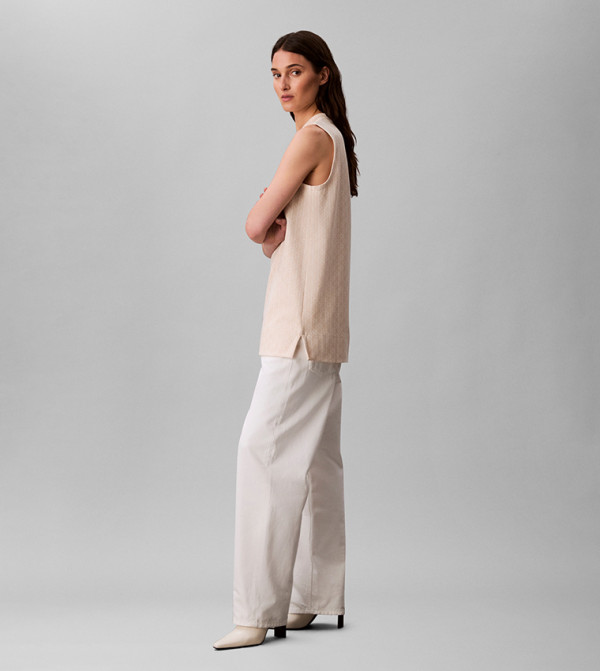 كالفين كلاين كالفين كلاين - كريمي Sleeveless Tops