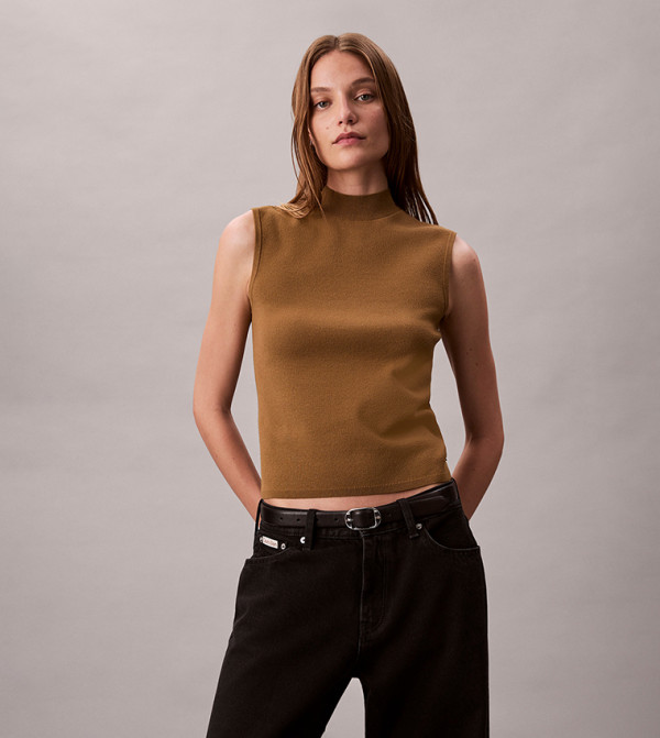 كالفين كلاين  devil-wears-prada-miranda - بني  Sleeveless Tops