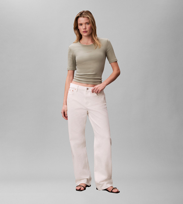 كالفين كلاين كالفين كلاين - رمادي Casual Tops