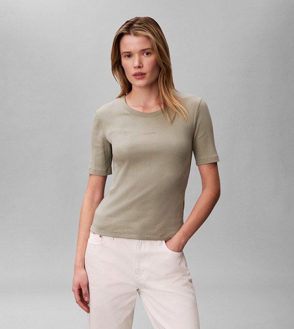 كالفين كلاين كالفين كلاين - رمادي Casual Tops