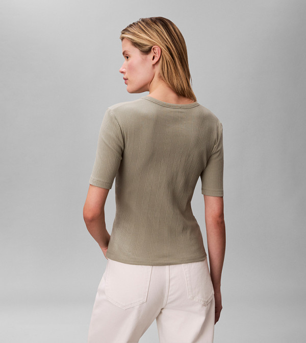 كالفين كلاين كالفين كلاين - رمادي Casual Tops