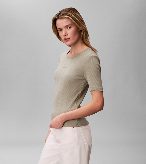 كالفين كلاين كالفين كلاين - رمادي Casual Tops