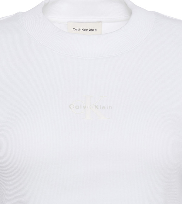 Calvin Klein Jeans Casual T-Shirts - White Short Sleeve T-Shirts
