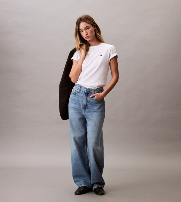 Calvin Klein Jeans  T-Shirts - White Short Sleeve T-Shirts