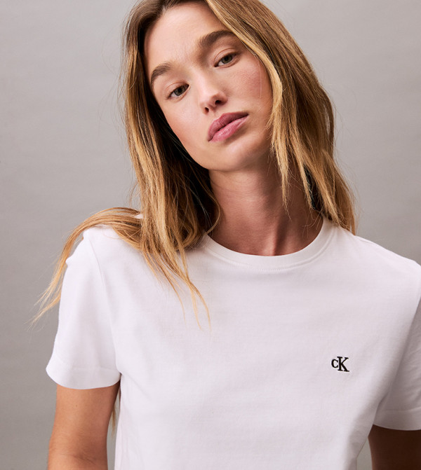 Calvin Klein Jeans  T-Shirts - White Short Sleeve T-Shirts