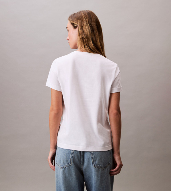 Calvin Klein Jeans  T-Shirts - White Short Sleeve T-Shirts