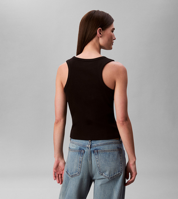 Calvin Klein  Sleeveless Tops - BLACK Cropped Tops
