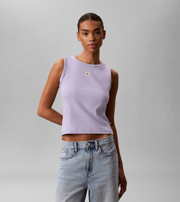Calvin Klein Cropped Tops - Blue Cropped Tops
