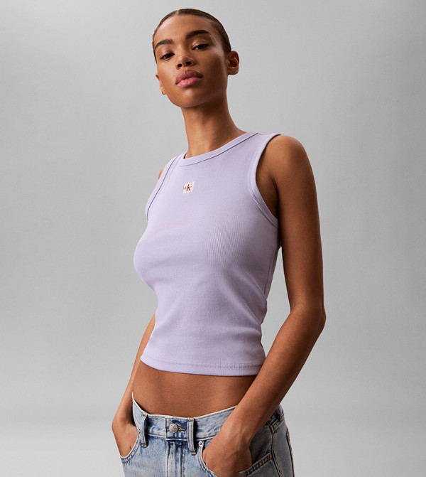 Calvin Klein Cropped Tops - Blue Cropped Tops