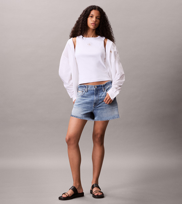 كالفن كلاين جينز  توبات بلا أكمام  - أبيض Sleeveless Tops