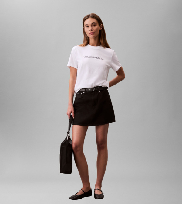 كالفين كلاين  تيشيرتات  كم قصير  - أبيض Short Sleeve T-Shirts
