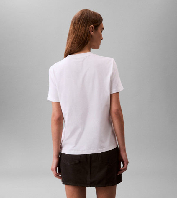 كالفين كلاين  تيشيرتات  كم قصير  - أبيض Short Sleeve T-Shirts