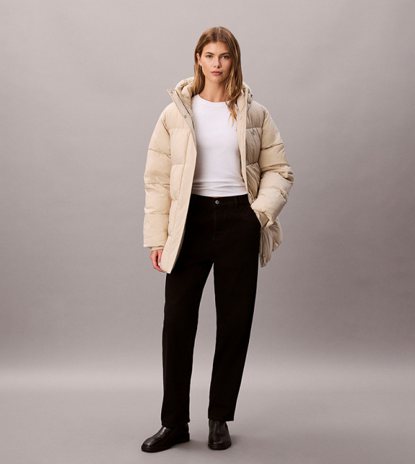 Calvin Klein Jeans  Puffer & Quilted Jackets - Beige Puffer & Quilted Jackets