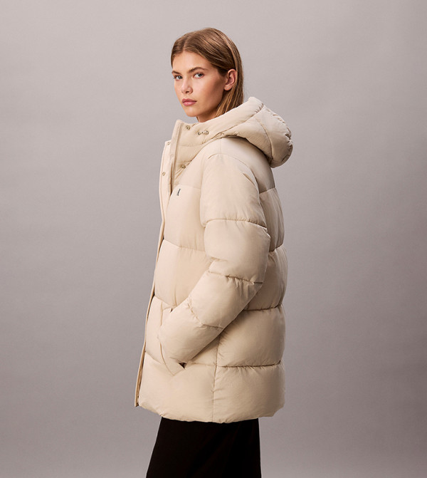Calvin Klein Jeans  Puffer & Quilted Jackets - Beige Puffer & Quilted Jackets