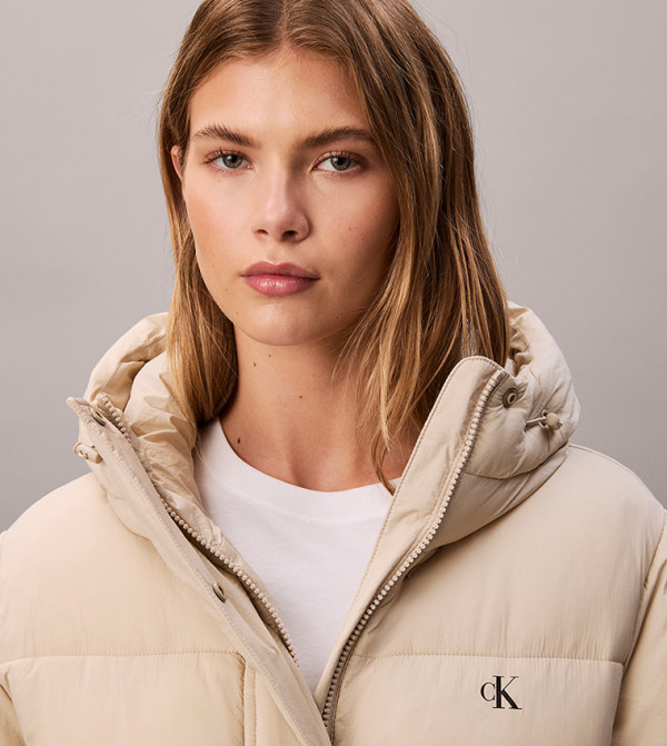 Calvin Klein Jeans  Puffer & Quilted Jackets - Beige Puffer & Quilted Jackets