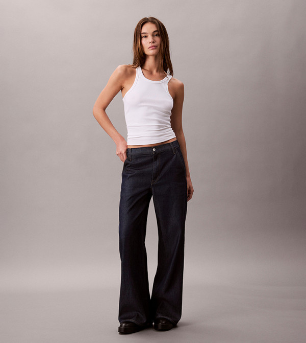 كالفين كلاين كالفين كلاين - كحلي Wide Leg Jeans