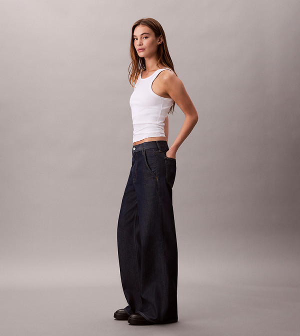 كالفين كلاين كالفين كلاين - كحلي Wide Leg Jeans