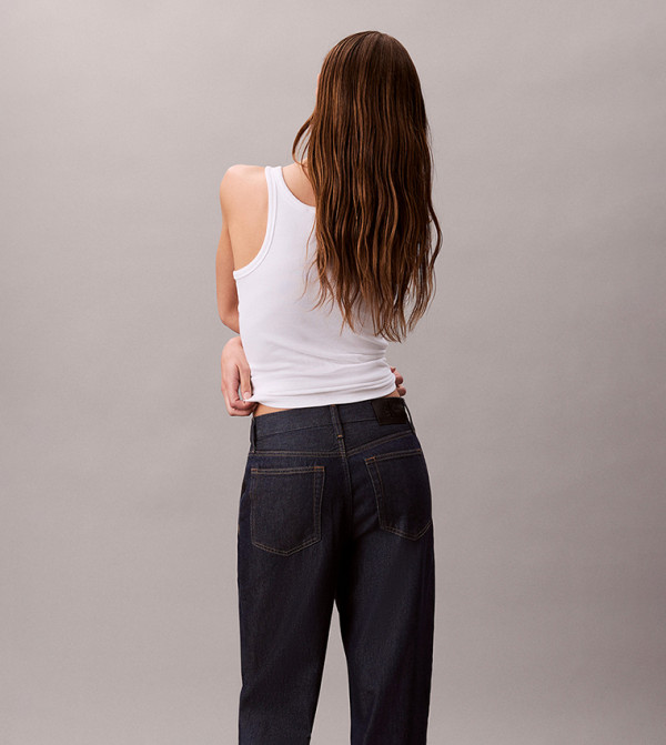 كالفين كلاين كالفين كلاين - كحلي Wide Leg Jeans