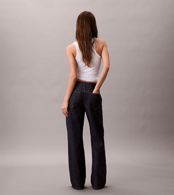 كالفين كلاين كالفين كلاين - كحلي Wide Leg Jeans