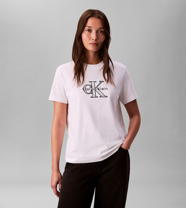 Calvin Klein Jeans Clothing - White Short Sleeve T-Shirts